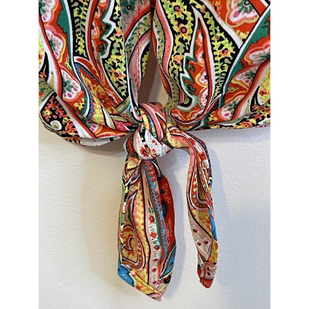 Peter Nygard womens Button Up Colorful Paisley Boho Blouse Size 16 - Picture 4 of 8